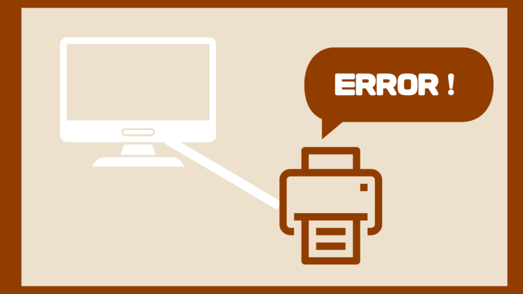 PCにつながったプリンタがERRORを出している図